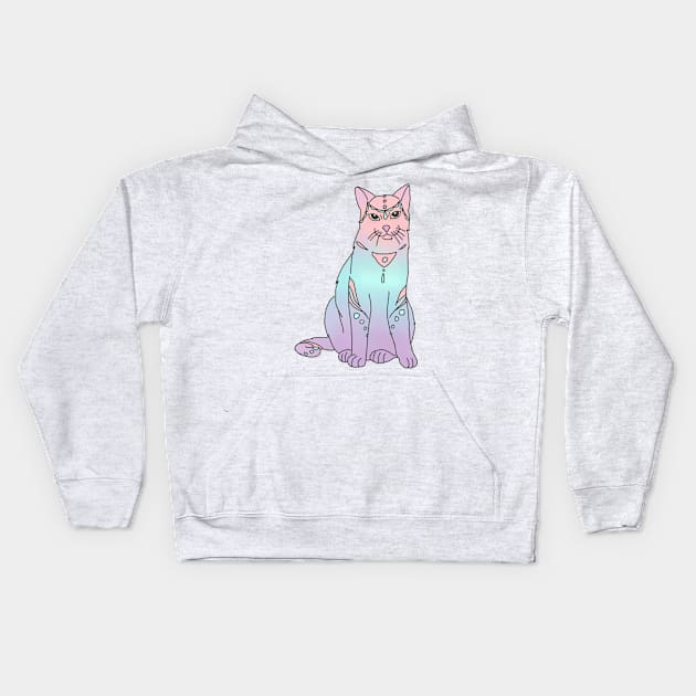 boho cat ombre pastel grunge tumblr Kids Hoodie by bigkidult